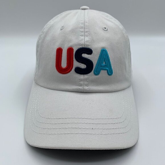 USA State of Mine Mens White Relaxed Fit Adjustable Strapback Hat - Picture 2 of 6